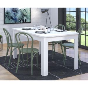 Dining table Jersey opaque white 160(200)x91.5x76.5cm