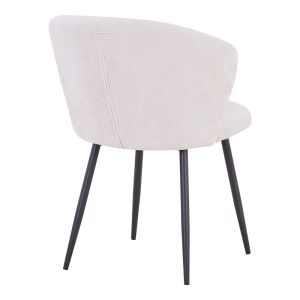 Dining table Karg-stoyen 5 pcs white fabric - white-beige marble �120x75cm
