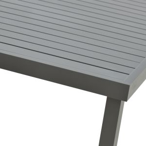 Dining table Kherson-kliton, set of 7 aluminum and rope in anthracite color, 150x80x74 cm