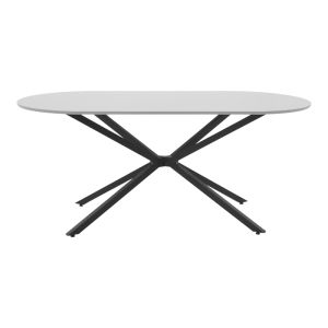 Lerdion dining table with gray Mdf top and black metal legs 180x90x75cm