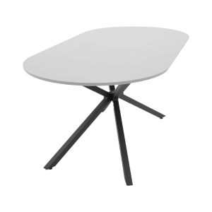 Lerdion dining table with gray Mdf top and black metal legs 180x90x75cm