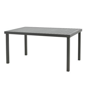 Dining table Mabu-klinton, set of 5 aluminum and fabric in anthracite color 150x80x74 cm