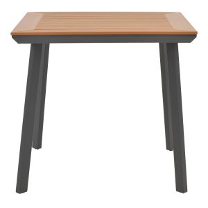 Mabu-synergy dining table, set of 3 anthracite aluminum and natural plywood 80x80x74cm