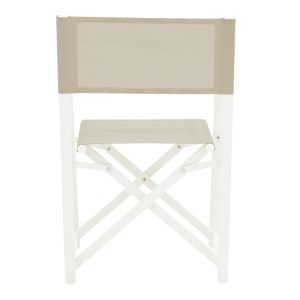 Dining table Mabu-synergy, set of 5 white aluminum and natural plywood 80x80x74cm