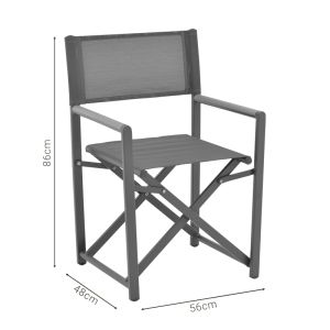 Mabu-thorio dining table, set of 7 anthracite aluminum and natural plywood 160x90x75cm