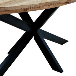 Трапезна маса Majesty Industrial с плот от масивно мангово дърво 4cm 160x90x74cm