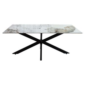 Трапезна маса Marble Luxury Bettany синтерован камък бял мрамор 180x90x75cm