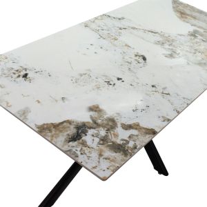Трапезна маса Marble Luxury Bettany синтерован камък бял мрамор 180x90x75cm