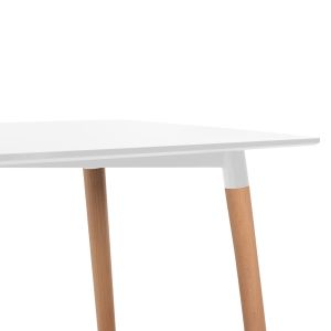Dining table Minimal Art Wood MDF in beech and white color Hm8581,01 120x60x74cm