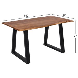 Dining table Montana Lizard Slim 2.5cm top 140x80x77cm Hm8163.11 acacia solid wood