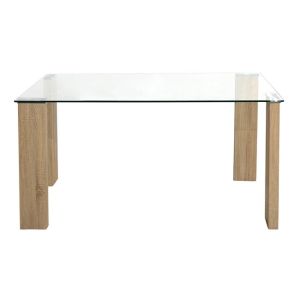 Dining table Morgan 140x80x75 with glass top 10mm Hm0083,01