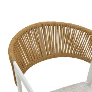 DINING TABLE NARES - GLISTEN C 5-PIECE SET ANTHRACITE-WHITE ALUMINUM AND NATURAL PLYWOOD 140X80X72.5CM