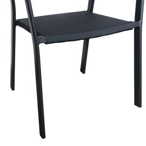 DINING TABLE NARES-GLISTEN 7-PIECE SET ANTHRACITE ALUMINUM AND NATURAL PLYWOOD 180X90X72.5CM