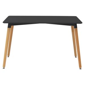 Трапезна маса Natali-noor комплект от 5 бр. Mdf черно-бежов плат 120x80x76см