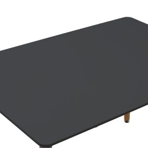 Трапезна маса Natali-noor комплект от 5 бр. Mdf черно-бежов плат 120x80x76см