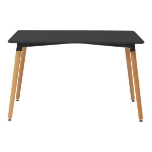 Трапезна маса Natali-noor комплект от 5 бр. Mdf черно-естествени крака 120x80x76см