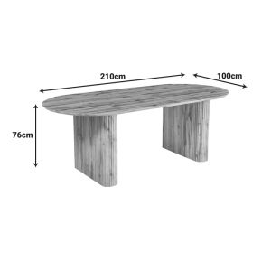 Трапезна маса Nembou от Mdf в цвят дъб 210x100x76см