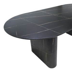 Dining table Nembou made of Mdf in black and gold 210x100x76cm