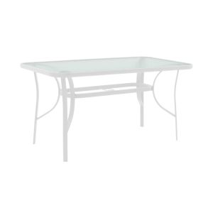 Трапезна маса Obbi-ensure 5 бр. метал-стъкло в бял цвят 120x70x70см