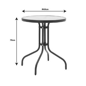 Obbi-watson dining table, set of 3, brown Metal-pe 60x60x70cm