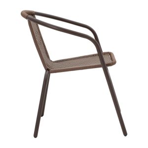 Obbi-watson dining table, set of 3, brown Metal-pe rattan 60x60x70cm