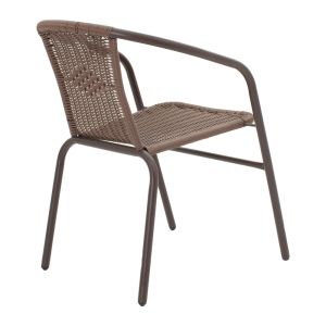 Obbi-watson dining table, set of 3, brown Metal-pe rattan 60x60x70cm