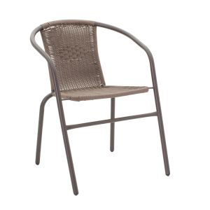 Obbi-watson dining table, set of 3, brown Metal-pe rattan 60x60x70cm