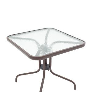 Obbi-watson dining table, set of 5, brown Metal-pe rattan 80x80x70cm