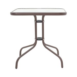 Obbi-watson dining table, set of 5, brown Metal-pe rattan 80x80x70cm