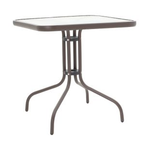 Obbi-watson dining table, set of 5, brown Metal-pe rattan 80x80x70cm