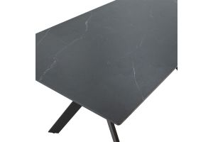 Olivetti dining table, technical stone-black marble top, 180x90x75cm