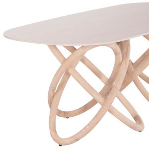 Dining table Orbiter Sm18093.02 ceramic top in ecru color - ash legs in natural color 200x100x76.5cm.