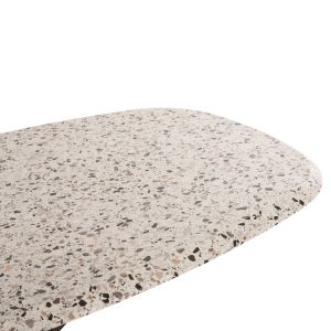 Трапезна маса Oval Rodden Hm11903,03 Werzalit Tabletop In Terrazzo Color-black Metal Base 146x94x75hcm