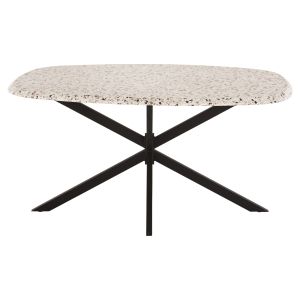 Трапезна маса Oval Rodden Hm11903,03 Werzalit Tabletop In Terrazzo Color-black Metal Base 146x94x75hcm