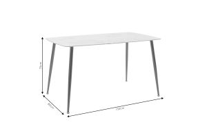 Dining table Paris with 8mm tempered glass top 150x80x75cm