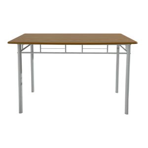 Reforia Dining Table Set of 5 Pieces Mdf in Natural Color with White Metal Legs 110x60x74cm