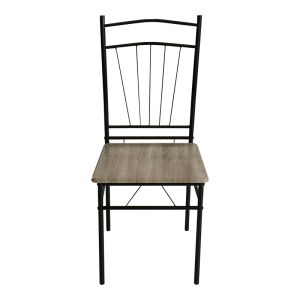 Dining table Reforia set of 5 pieces Mdf in gray color with black metal legs 110x60x74cm
