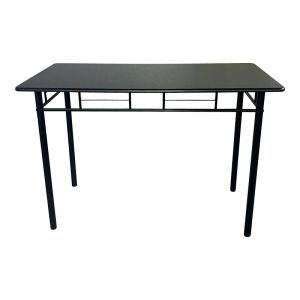 Dining table Reforia set of 5 pieces Mdf in black color with black metal legs 110x60x74cm