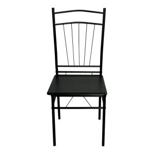 Dining table Reforia set of 5 pieces Mdf in black color with black metal legs 110x60x74cm
