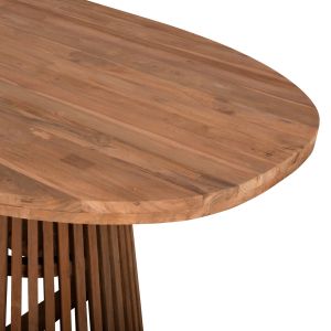 Dining table Remik Hm9835 solid teak in natural color, 100x200x75.5cm tabletop thickness 4cm