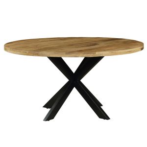 Dining table Royal Industrial- R with solid mango wood top 4cm D150x77cm