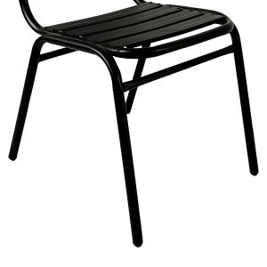Dining table Sussie-ensure 7 pcs. metal-glass in black color 140x80x70cm