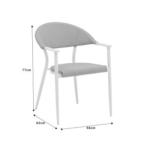 DINING TABLE SYNERGY-PINO SET OF 3, WHITE ALUMINUM AND NATURAL PLYWOOD 80X80X74CM