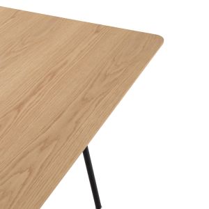 Трапезна маса Trenk - Mdf с дъбов фурнир-черни метални крака 120x120x75hcm Hm9614,01
