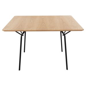 Трапезна маса Trenk - Mdf с дъбов фурнир-черни метални крака 120x120x75hcm Hm9614,01