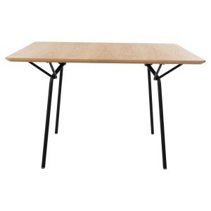 Трапезна маса Trenk - Mdf с дъбов фурнир-черни метални крака 120x120x75hcm Hm9614,01