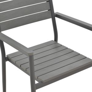 Dining table Uplift-kliton set of 3 pieces anthracite aluminum and gray plywood 80x80x74cm