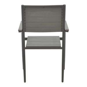 Dining table Uplift-kliton set of 3 pieces anthracite aluminum and gray plywood 80x80x74cm