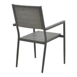 Dining table Uplift-kliton set of 5 pieces anthracite aluminum and gray plywood 80x80x74cm