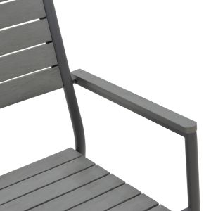 Dining table Uplift-kliton set of 5 pieces anthracite aluminum and gray plywood 80x80x74cm